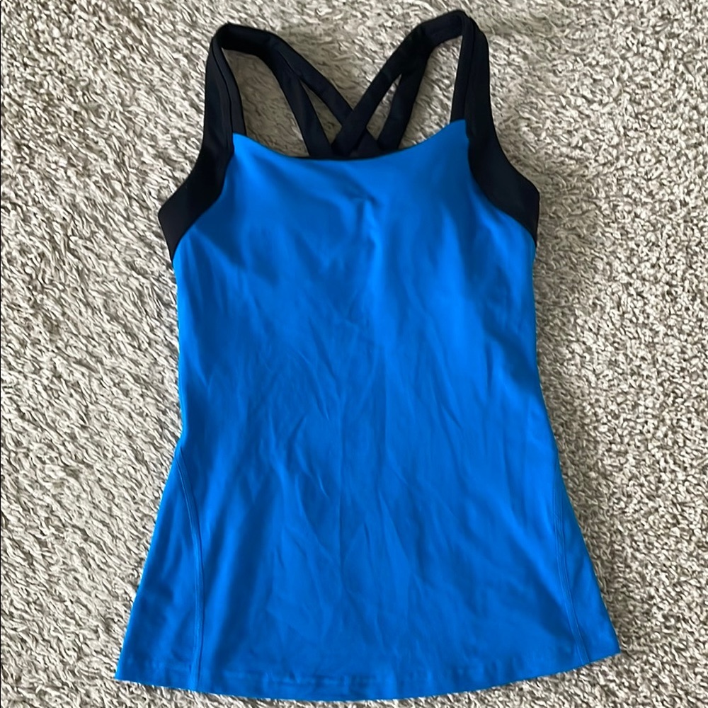 Lucy Women's Blue and Black Tank Top